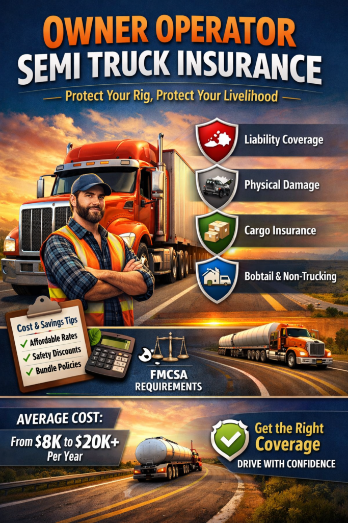 Owner operator semi truck insurance